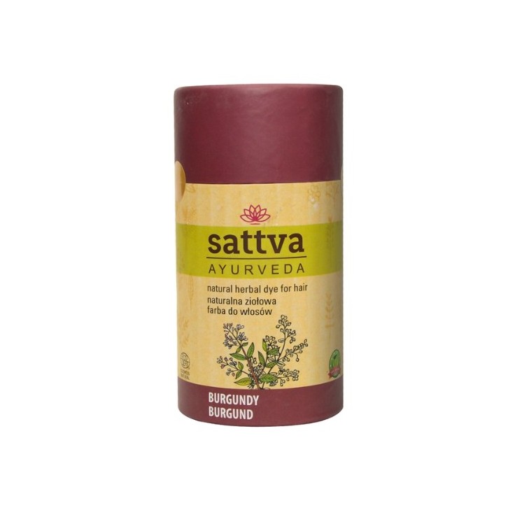 Sattva Ayurveda Naturalna ziołowa Farba do włosów Burgund 150 g