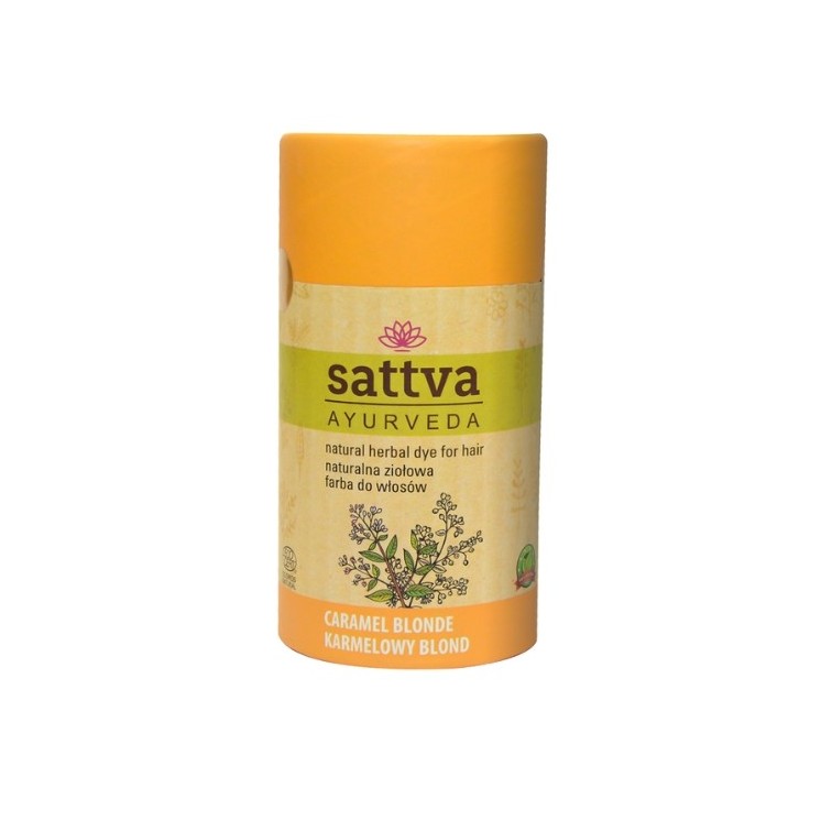 Sattva Ayurveda Naturalna ziołowa Farba do włosów Karmelowy Blond 150 g