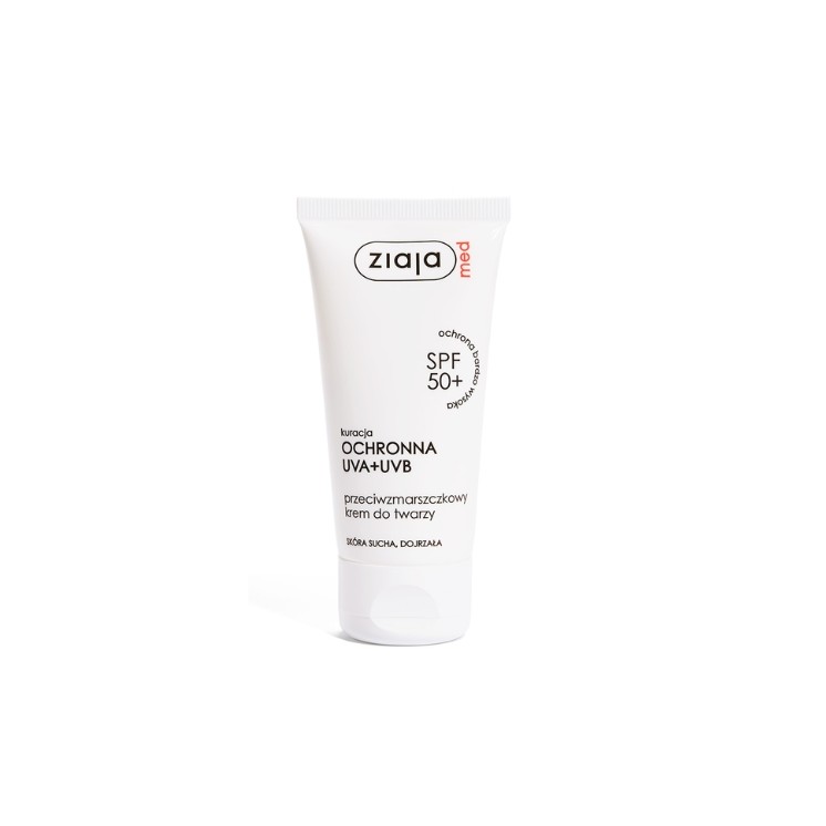 Ziaja Med Kuracja ochronna Krem do twarzy przeciwzmarszczkowy do cery suchej SPF50+ 50 ml
