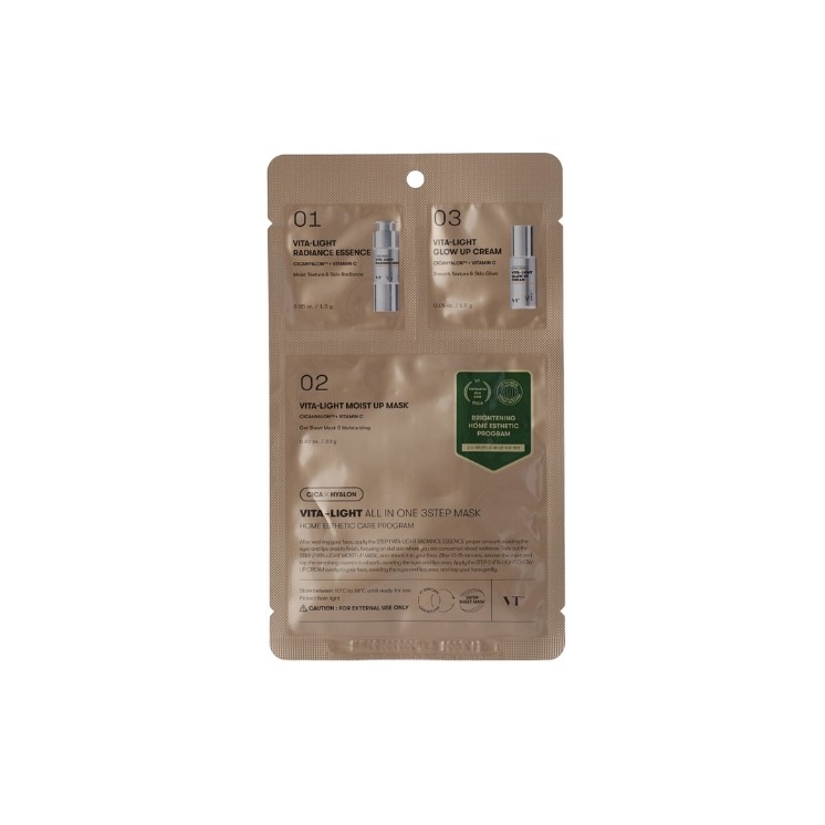 VT Cosmetics Vita Light All in One 3Step Brightening Face Sheet Mask 5 g + 1.5g + 25g