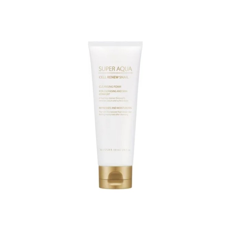Missha Super Aqua Cell Renew Snail oczyszczająca Pianka do twarzy na bazie śluzu ślimaka 100 ml