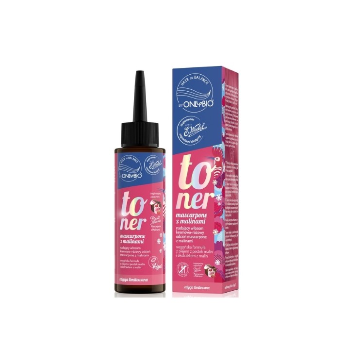 OnlyBio Hair in Balance x Wedel Toner do włosów Mascarpone z Malinami Ptasie Mleczko 100 ml 
