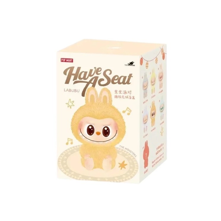 LABUBU Original Plush Sitting Pendant Pop Mart Labubu The Monsters Have a Seat + QR Code 1 pc