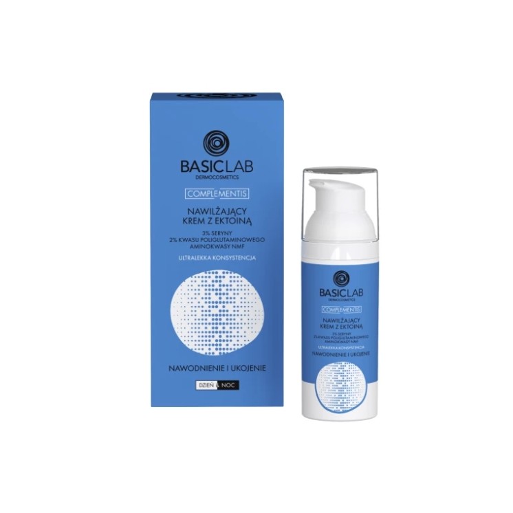 BasicLab Complementis moisturizing face cream with Ectoine, ultra-light consistency, 50 ml
