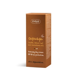 Ziaja Cupuacu brązujący Krem do twarzy odżywczy SPF10 ochrona niska na dzień 50 ml