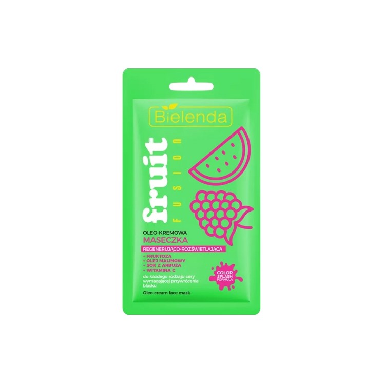 Bielenda Fruit Fusion Oleo - kremowa Maseczka do twarzy regenerująco - rozświetlająca 8 g