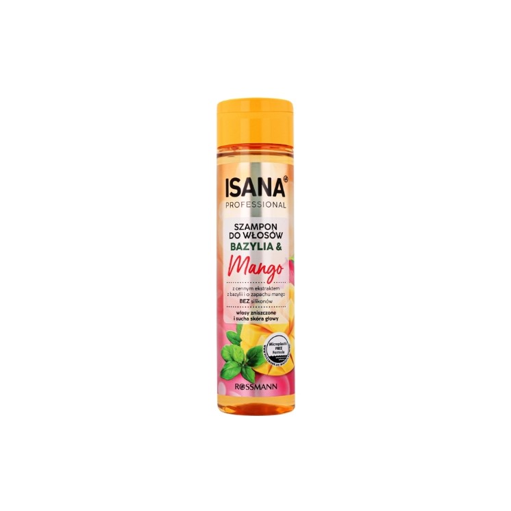 Isana Professional Szampon do włosów zniszczonych i suchej skóry głowy Bazylia i Mango 250 ml Isana Professional Szampon do włosów zniszczonych i suchej skóry głowy Bazylia i Mango 250 ml