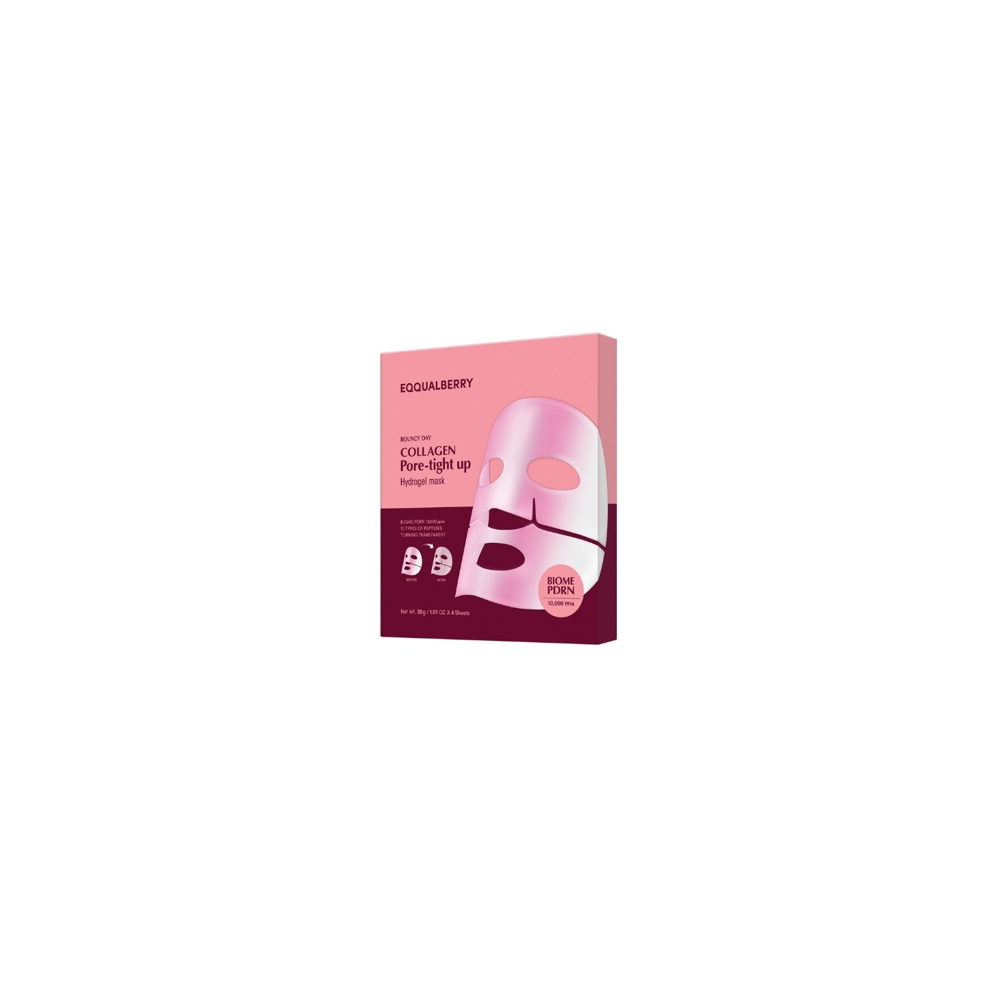 Eqqualberry Collagen Pore Tight Up Hydrogel Mask set of collagen pore-tightening face masks 4x30 g Eqqualberry Collagen Pore Tight Up Hydrogel Mask set of collagen pore-tightening face masks 4x30 g