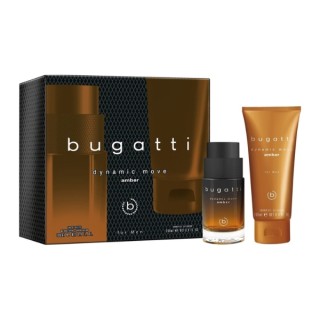 Bugatti Zestaw prezentowy: Woda toaletowa dla mężczyzn 100 ml + Żel pod prysznic 200 ml Dynamic Move Amber