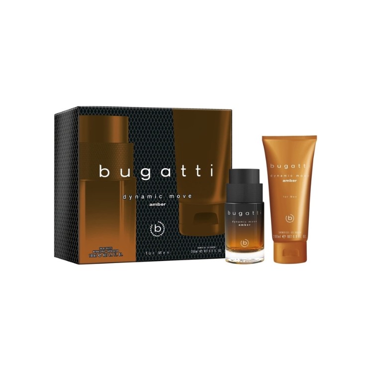 Bugatti Zestaw prezentowy: Woda toaletowa dla mężczyzn 100 ml + Żel pod prysznic 200 ml Dynamic Move Amber