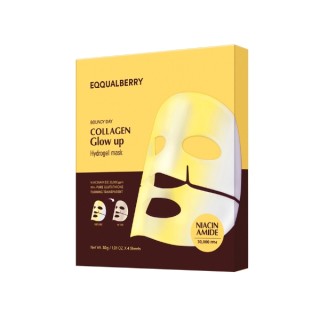 Eqqualberry Collagen Glow Up Hydrogel Mask Zestaw rozświetlających Masek kolagenowych do twarzy 4x30 g