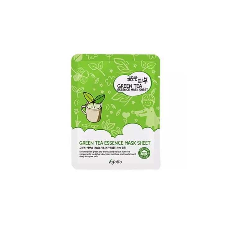 Esfolio Green Maskl Esseence Sheet Mask kojąca Maska do twarzy 25 ml Esfolio Green Maskl Esseence Sheet Mask kojąca Maska do twarzy 25 ml