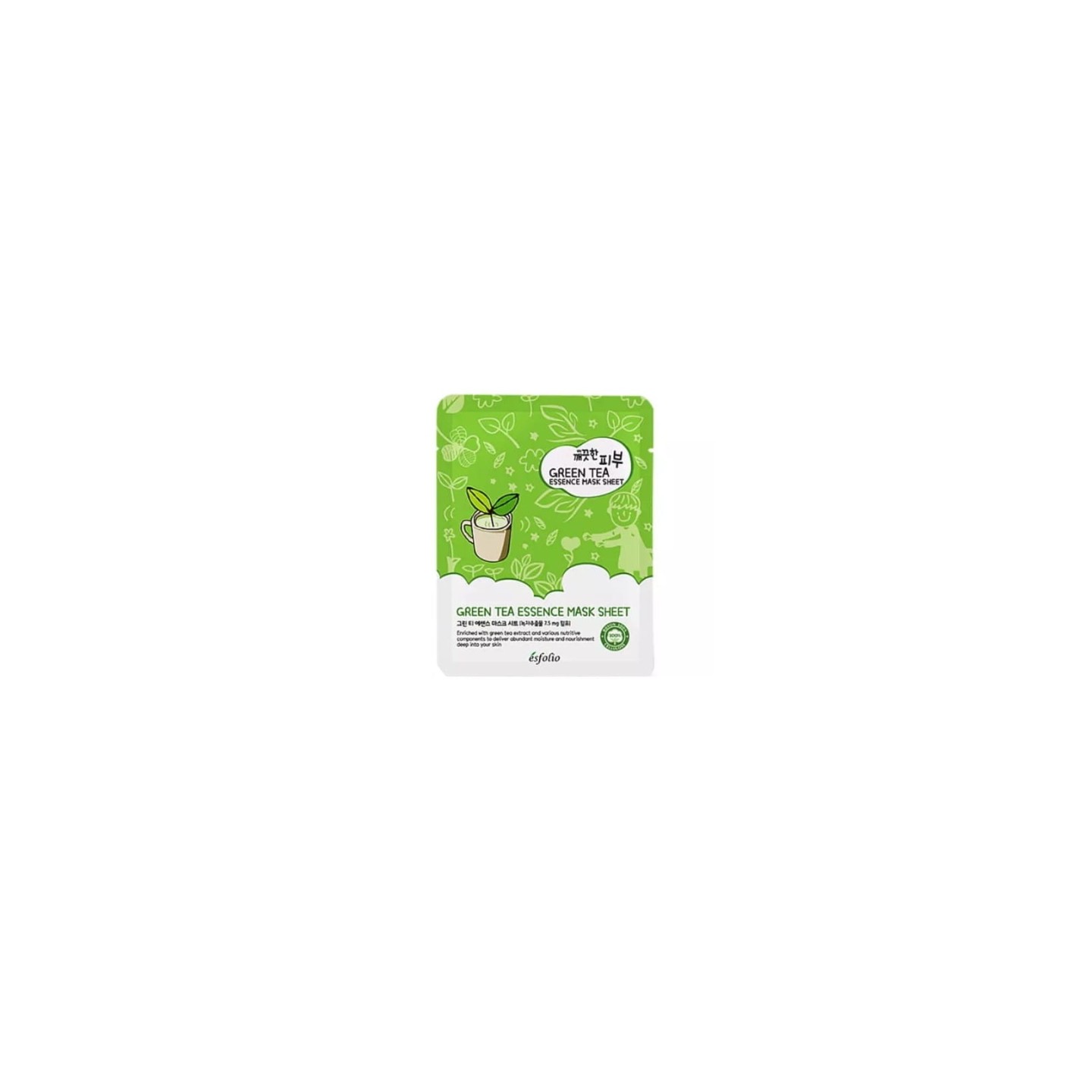 Esfolio Green Maskl Esseence Sheet Mask kojąca Maska do twarzy 25 ml Esfolio Green Maskl Esseence Sheet Mask kojąca Maska do twarzy 25 ml