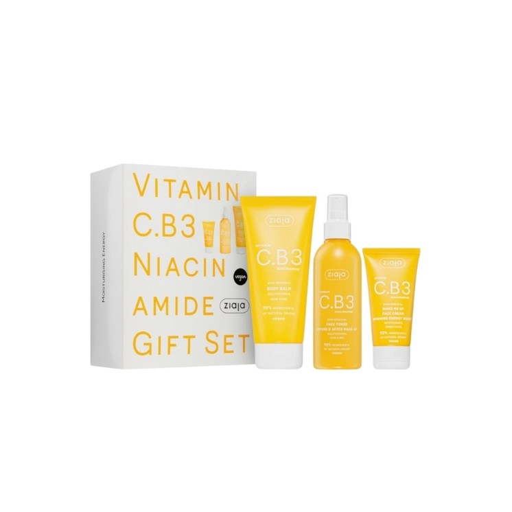 Ziaja Witamina C.B3 Niacynamid Gift Set: Body Balm 200ml + Face Toner 190ml + Face Cream 50ml