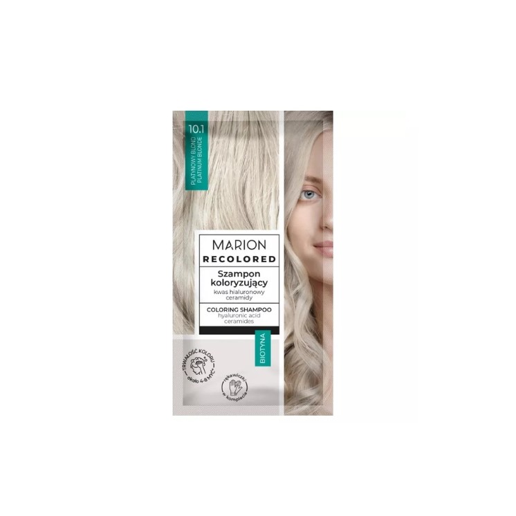 Marion Color Shampoo with Biotin 4-8 washes /10.1/ Platinum blond 40 ml