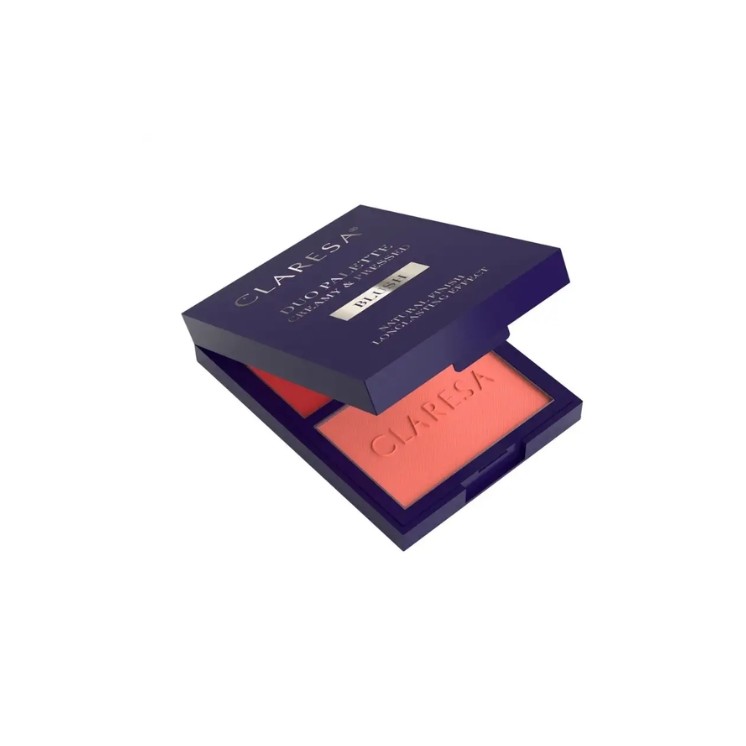 Claresa Duo Palette Creamy & Pressed kremowo-pudrowa Paleta do konturowania Róż /02/ 8,5 g