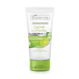 Bielenda Cucumber and Lime 3in1 Cleansing Gel + Peeling + Serum 150 ml
