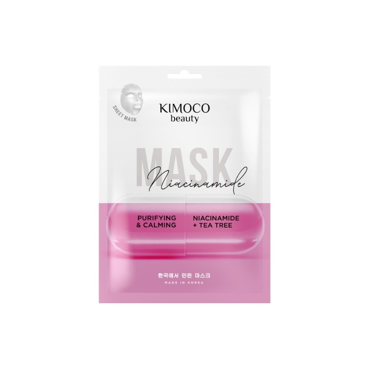 Kimoco Beauty Niacynamide oczyszczająco-kojąca Maska w płachcie z Niacynamidem 23 ml