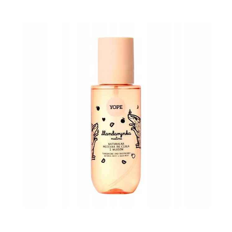 YOPE natural hair and body mist Tangerine and Raspberry 200 ml