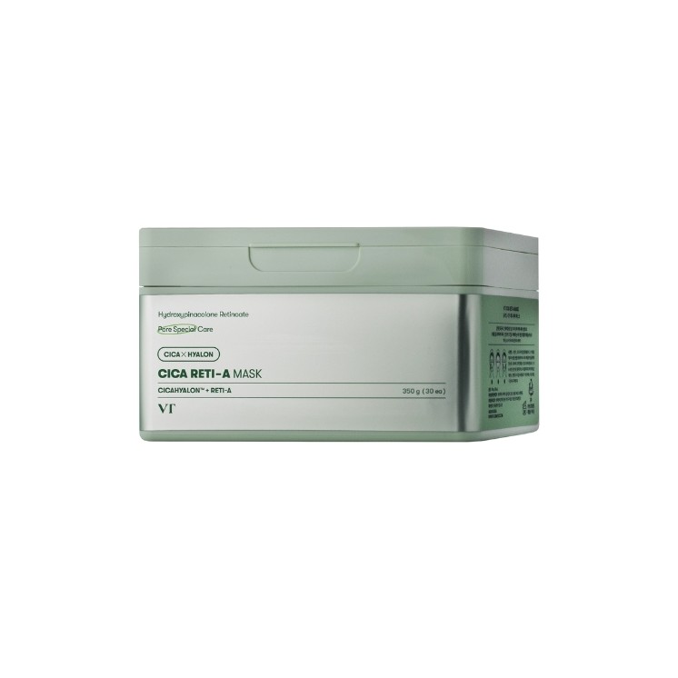 VT Cosmetics CICA Reti-A Mask Zestaw nawilżająco-łuszczających Masek do Twarzy w Płachcie 30 sztuk 350 g