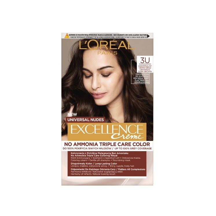 L'oreal Excellence Nudes Farba do włosów /3U/ Ciemny Braz