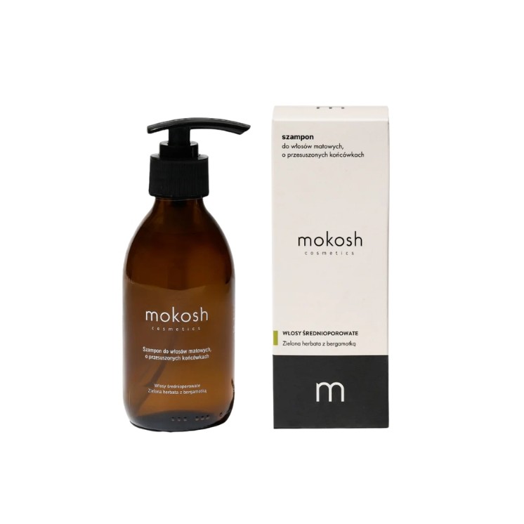 Mokosh Shampoo for medium porosity, matte hair with dry ends Green Tea with Bergamot 200 ml