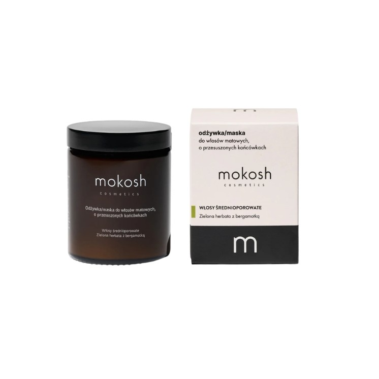 Mokosh Conditioner/Mask for medium porosity, matte hair with dry ends Green Tea with Bergamot 180 ml
