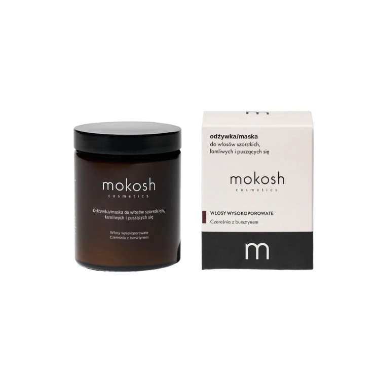 Mokosh Odżywka/Maska do włosów wysokoporowatych, szorstkich, łamliwych i puszących się Czereśnia z Bursztynem 180 ml