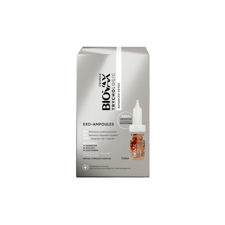 L'biotica Biovax Trychologic Exo-Ampoules Advanced Detox Detoxifying Treatment 7 pcs x 5 ml