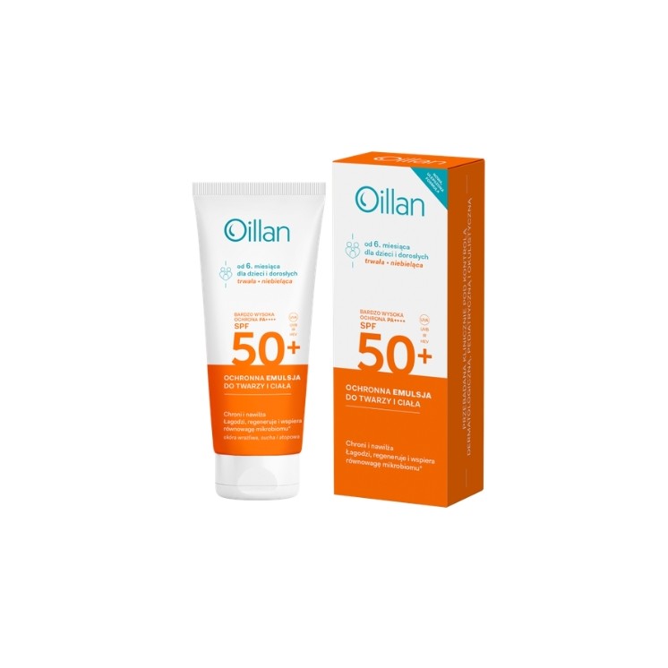 Oillan Protective Sunscreen Emulsion for Face and Body with SPF50 + Filter for Sensitive Skin 100 ml