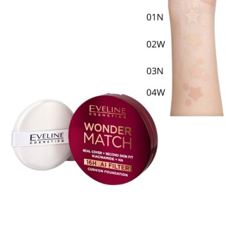 Eveline Wonder Match kryjący Podkład cushion z niacynamidem /03N/ Nude 15 g