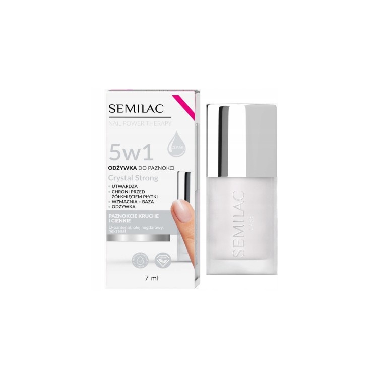Semilac Nail Power Therapy 5in1 Conditioner for brittle and thin nails Crystal Strong 7 ml
