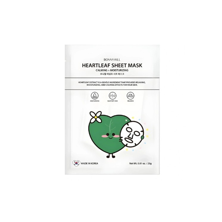 BonnyHill Heartleaf Sheet Mask Soothing and Moisturizing Face Mask 1 piece