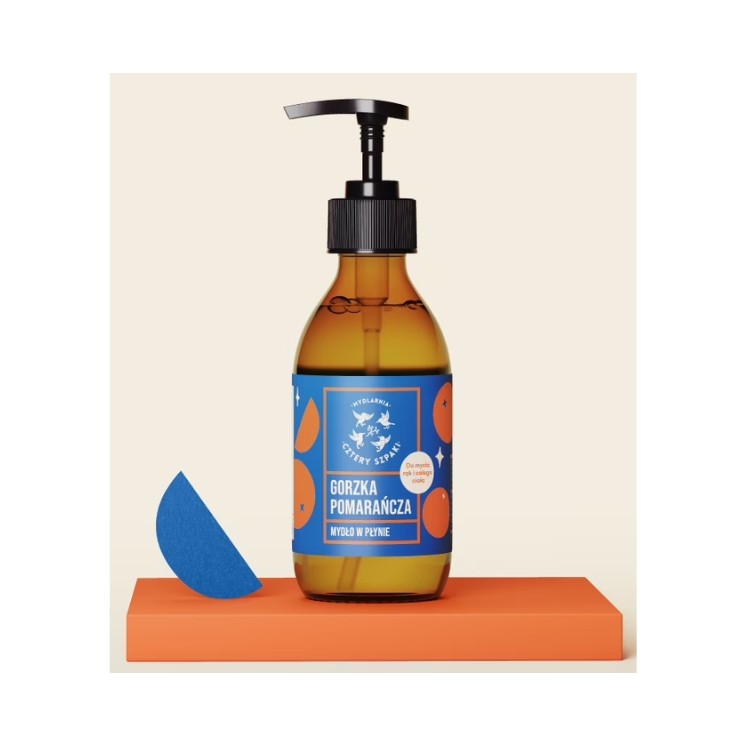 Mydlarnia Cztery Szpaki naturalne Mydło w płynie Gorzka Pomarańcza 300 ml