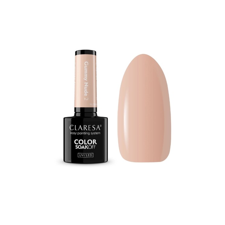 Claresa Nude Glow Gummy Nude Lakier hybrydowy do paznokci /2/ 5 g