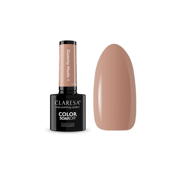 Claresa Nude Glow Gummy Nude Lakier hybrydowy do paznokci /4/ 5 g
