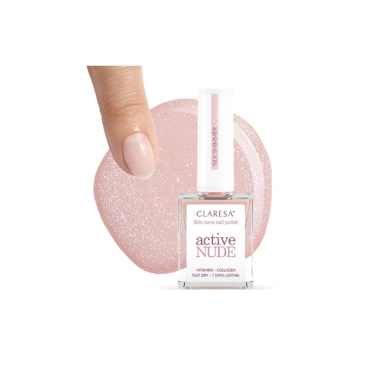 Claresa Active Nude Lakier klasyczny Silk Shimmer 9,5 ml