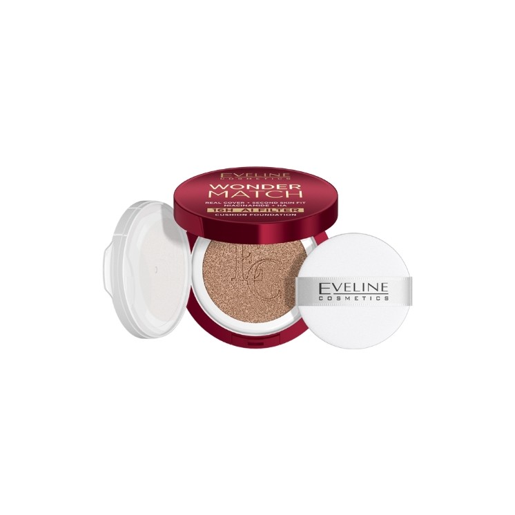 Eveline Wonder Match kryjący Podkład cushion z niacynamidem /03N/ Nude 15 g