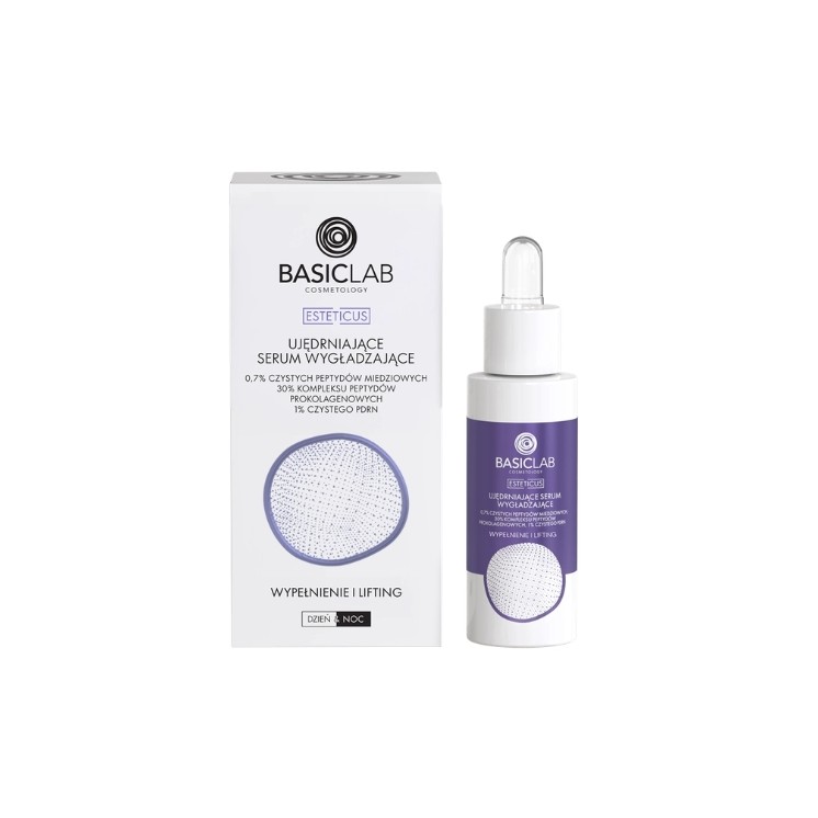 BasicLab Esteticus ujędrniające Serum do twarzy z 0,7% czystymi Peptydami miedziowymi i 30% Peptydami biomimetycznymi 30 ml