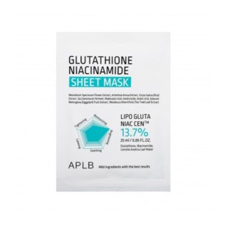 APLB Glutathione Niacinamide Sheet Mask rozjaśniająca Maska do twarzy w płachcie 25 ml