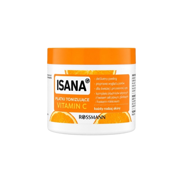 Isana Vitamin C tonizujące Płatki do twarzy 60 sztuk 